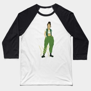 Green Cargo Thanatos Tied Hair Baseball T-Shirt